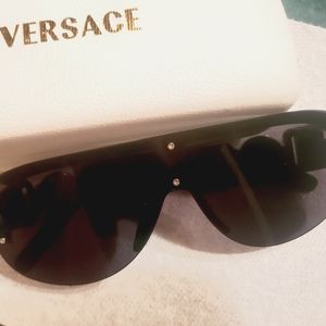 Mens versace sunglasses black and gold